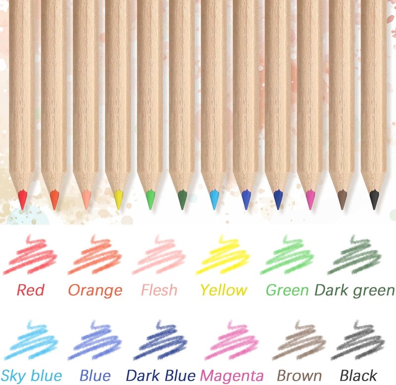 Sinload 100 Set Mini Colored Pencil Bulk for Kid 3.5in Colored Pencils for Coloring Drawing Bulk for Student Teacher 12 Color with Sharpener Eraser School Classroom Christmas Party Favors Gifts - Image 4